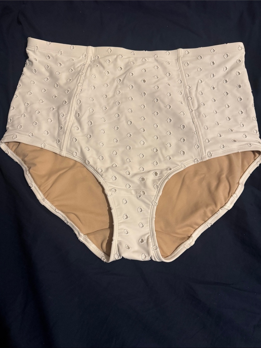 New Lela Rose For Cacique High-Waisted Bikini Bottom White Eyelet- Size 18